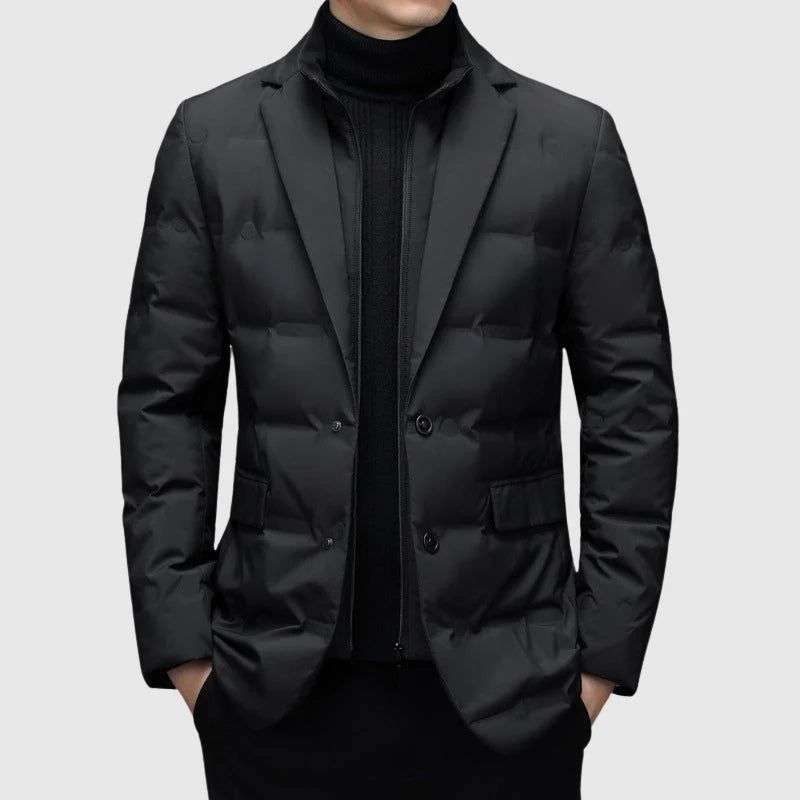 Quilted men's jacket with collar